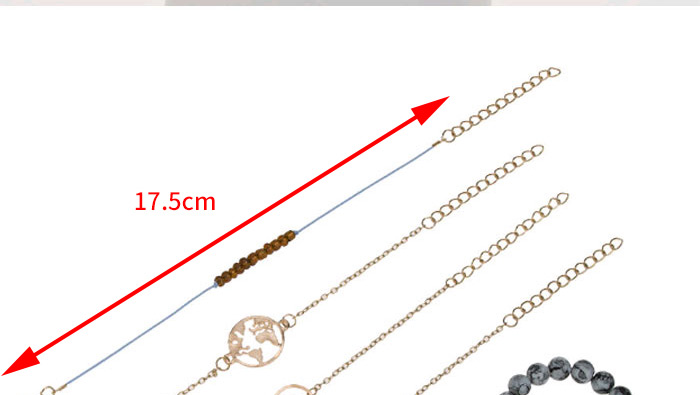 Elegant Blue Tortoise&beads Decorated Bracelet(5pcs),Fashion Bracelets