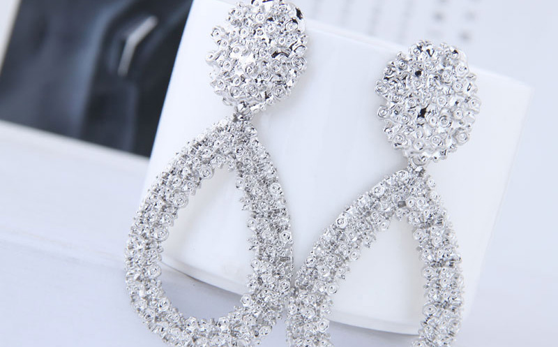 Sweet Silver Color Full Dianond Design Pure Color Earrings,Drop Earrings