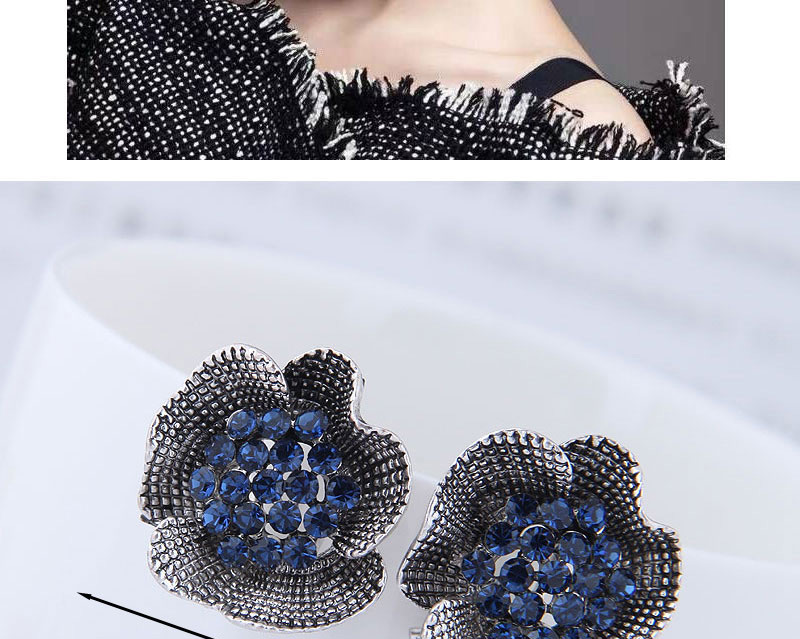 Sweet Sapphire Blue Flower Shape Design Pure Color Earrings,Stud Earrings