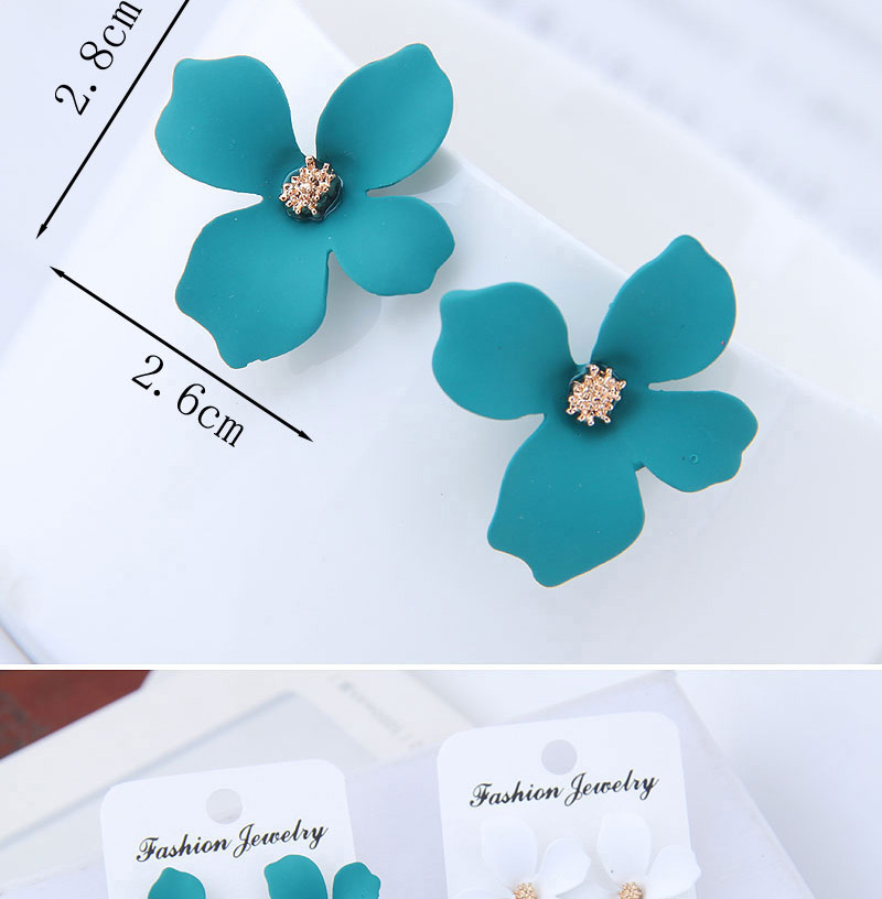 Sweet White Flower Shape Design Pure Color Earrings,Stud Earrings