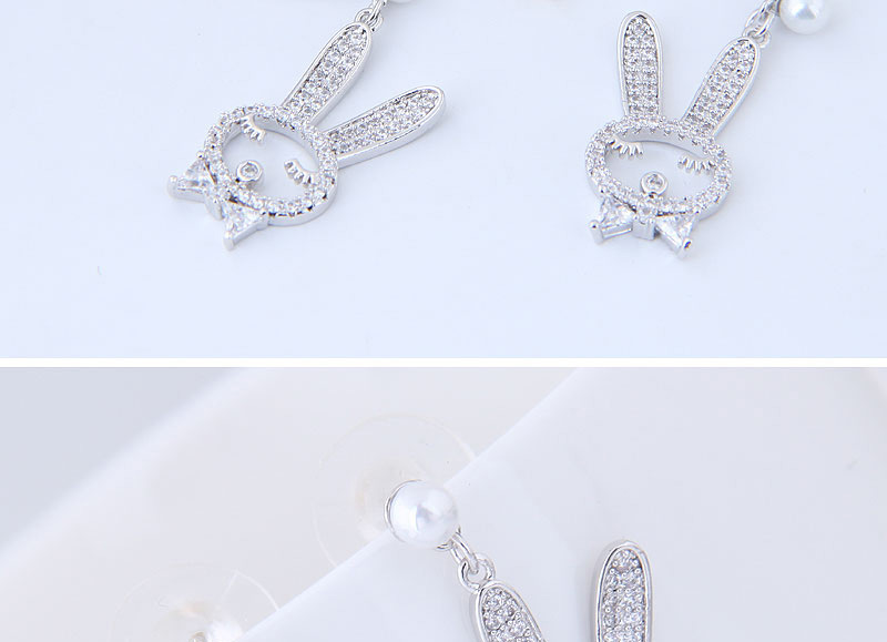 Sweet Silver Color Rabbit Shape Design Simple Earrings,Earrings