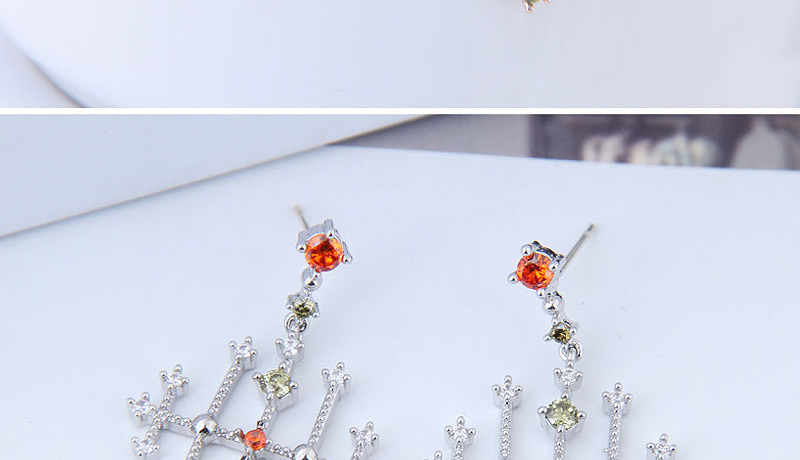 Sweet Silver Color Diamond Decorated Chinese Knot Shape Earrings,Earrings