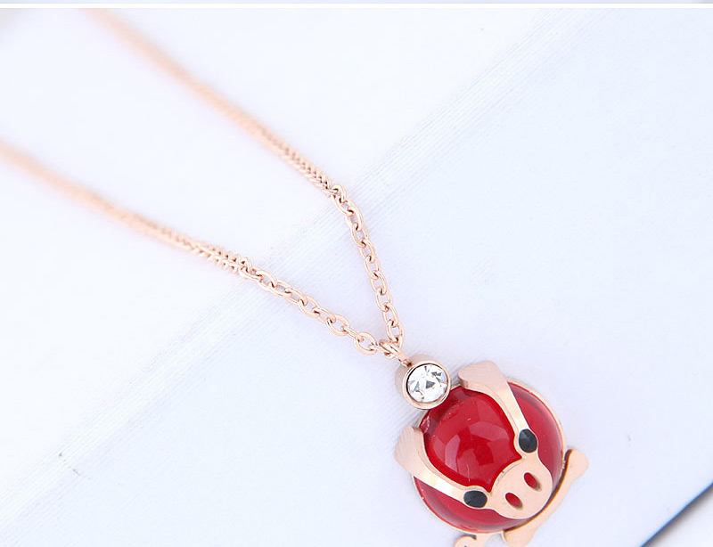 Fashion Rose Gold Samll Pig Shape Pendant Decorated Necklace,Necklaces
