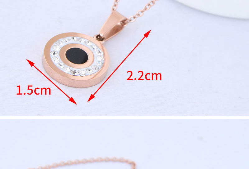 Fashion Rose Gold Round Shape Decorated Necklace,Necklaces