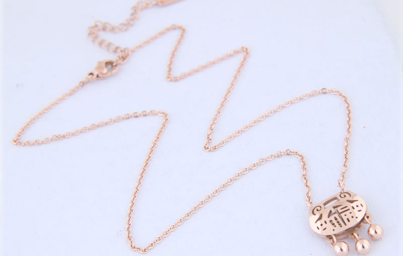 Fashion Rose Gold Hollow Out Design Pure Color Necklace,Necklaces