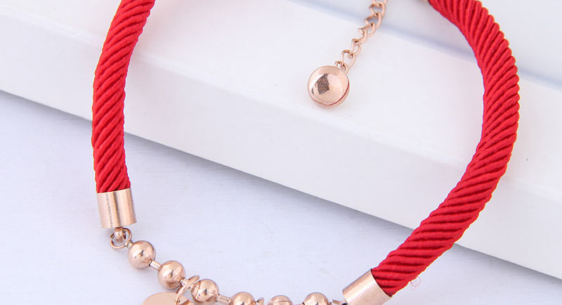Fashion Red Round Shape Pendant Decorated Bracelet,Bracelets