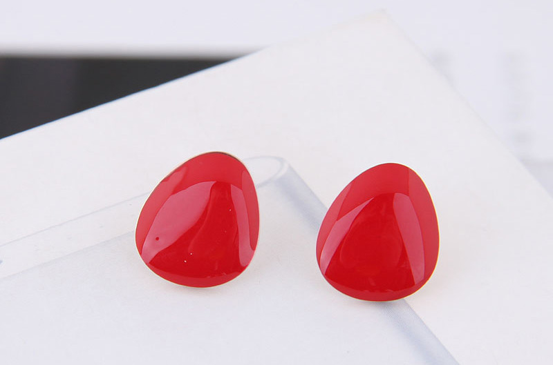 Fashion Red Pure Color Decorated Earrings,Earrings