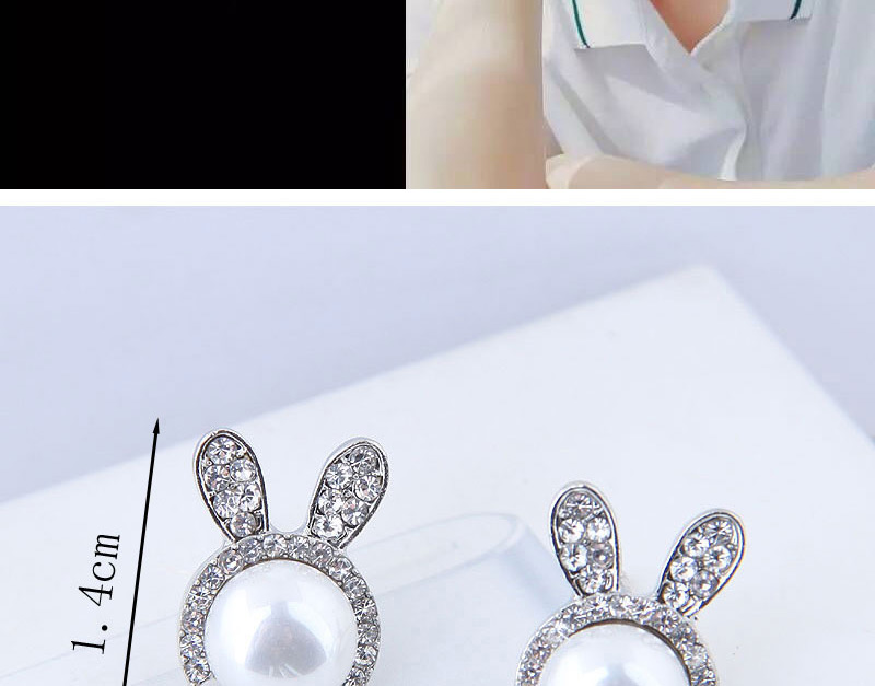 Fashion White Rabbit Shape Decorated Earrings,Stud Earrings