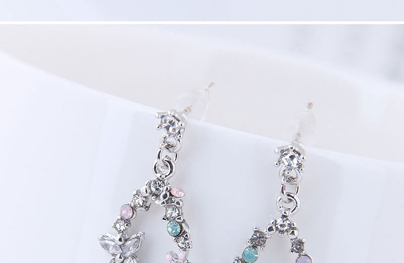 Fashion Silver Color Flower Shape Decoraed Earrings,Drop Earrings