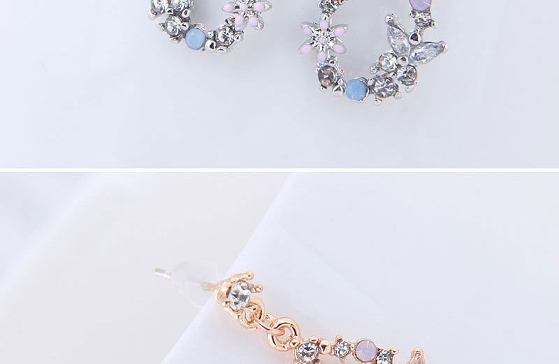 Fashion Silver Color Flower Shape Decoraed Earrings,Drop Earrings
