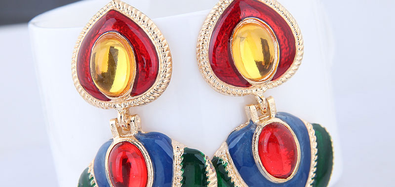 Fashion Color Metal Heart Shape Earrings,Drop Earrings