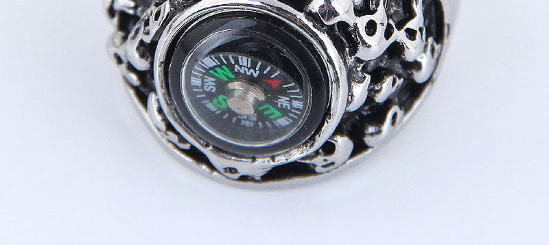 Fashion Silver Metal Skull Clock Ring,Fashion Rings