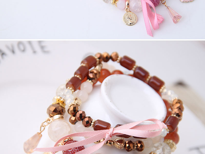 Fashion Brown Tassel Decorated Crystal Bracelet,Fashion Bracelets