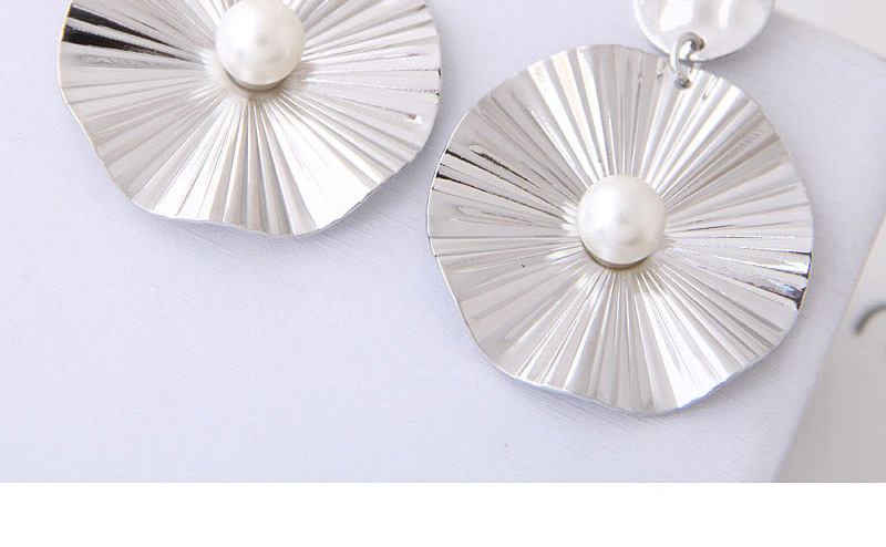 Fashion Silver Color Metal Simple Disc Stud Earrings,Drop Earrings