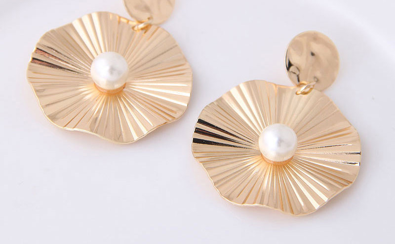 Fashion Gold Color Metal Simple Disc Stud Earrings,Drop Earrings