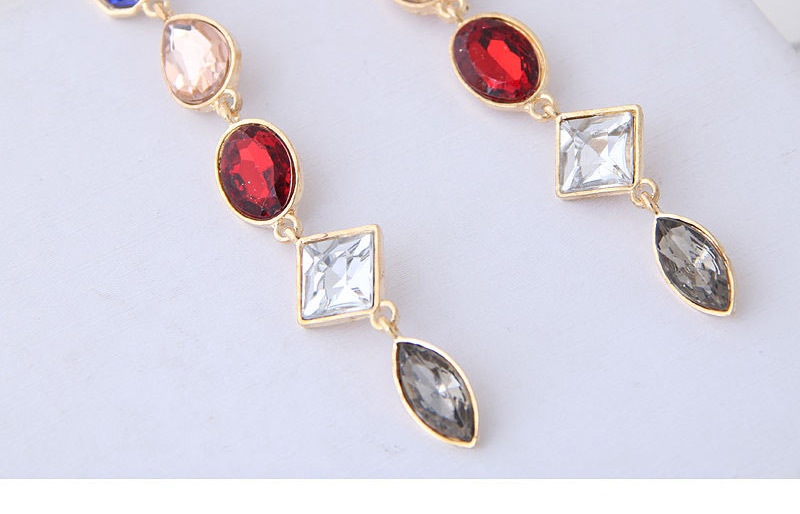 Fashion Purple+red Gorgeous Gemstone Versatile Drop Earrings,Drop Earrings