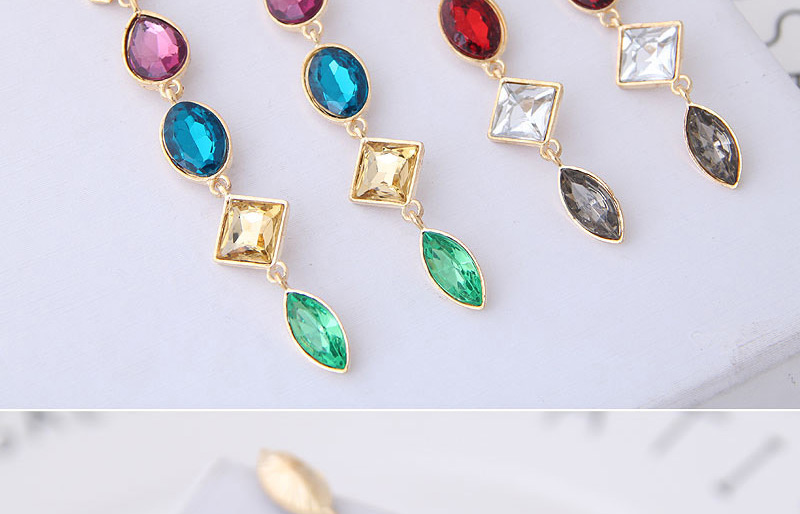 Fashion Multi-color Gorgeous Gemstone Versatile Drop Earrings,Drop Earrings
