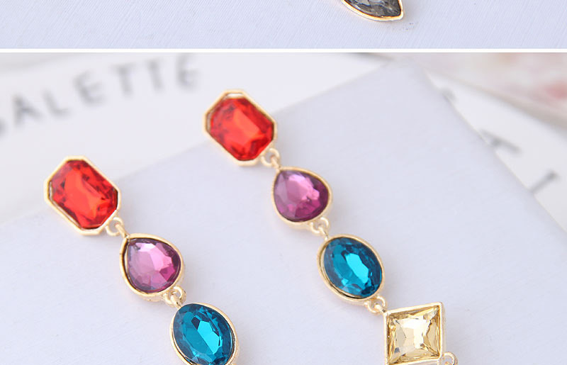 Fashion Purple+red Gorgeous Gemstone Versatile Drop Earrings,Drop Earrings