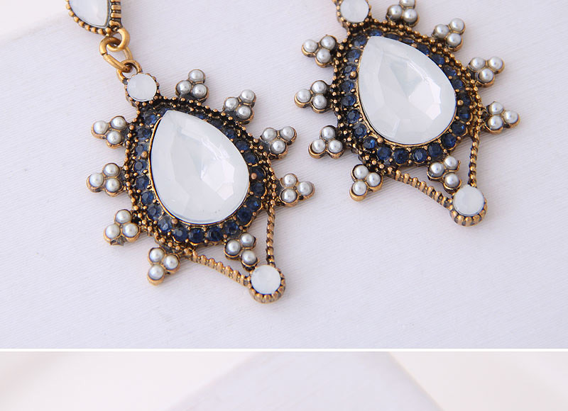 Fashion Black Gorgeous Gemstone Drop Earrings,Drop Earrings