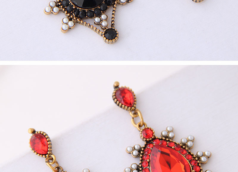 Fashion Red Gorgeous Gemstone Drop Earrings,Drop Earrings