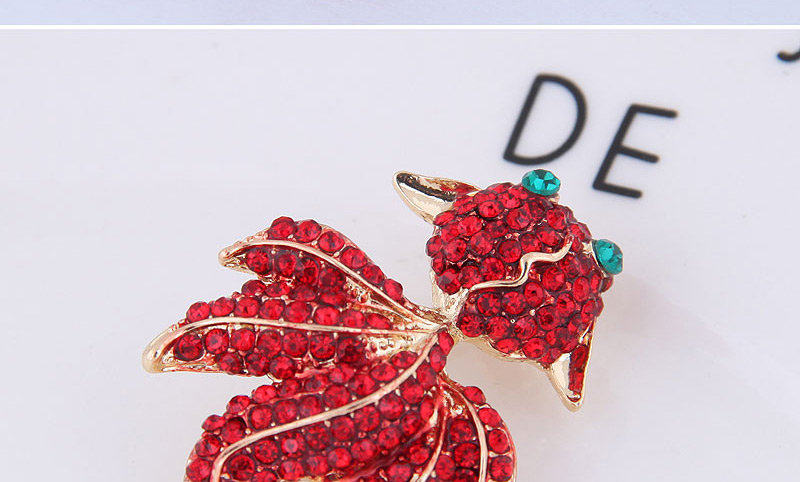 Fashion Red Diamond Goldfish Female Brooch,Korean Brooches