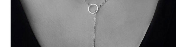 Fashion Silver Metal Ring Necklace,Multi Strand Necklaces