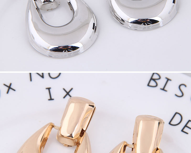 Fashion Gold Glossy Alloy U-shaped Drop Ear Studs,Drop Earrings