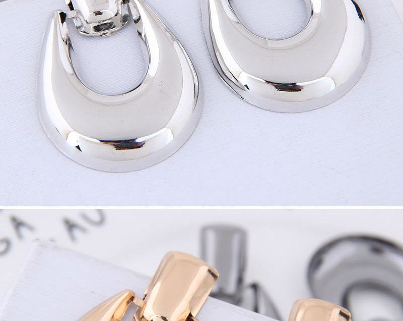 Fashion Gold Glossy Alloy U-shaped Drop Ear Studs,Drop Earrings