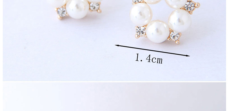 Fashion Gold Flower Pearl Stud Earrings,Stud Earrings