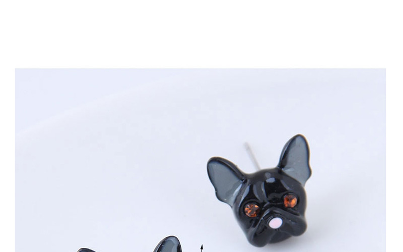 Fashion Black Metal Black Dog Earrings,Stud Earrings