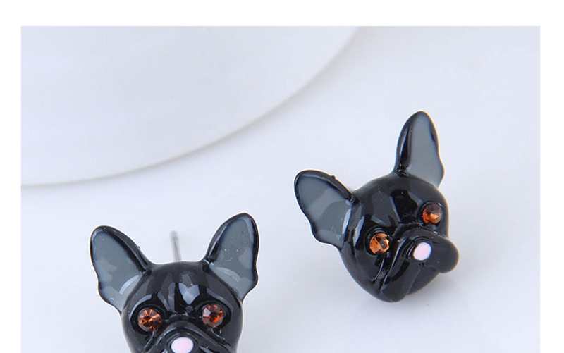 Fashion Black Metal Black Dog Earrings,Stud Earrings
