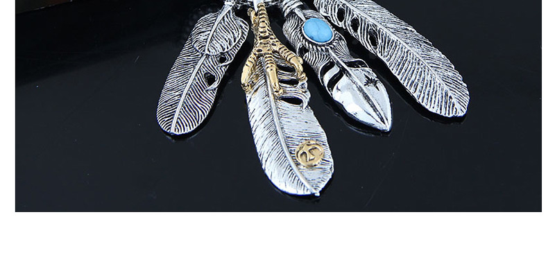 Fashion Silver Metal Angel Wing Feather Long Necklace,Pendants