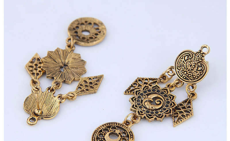 Fashion Gold Metal Openwork Flower Earrings,Drop Earrings