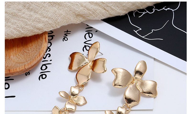 Fashion Gold Metal Clover Earrings,Drop Earrings