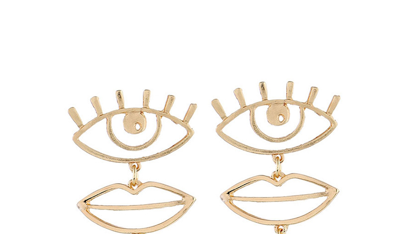 Fashion Gold Metal Eyebrows Shape Earrings,Drop Earrings