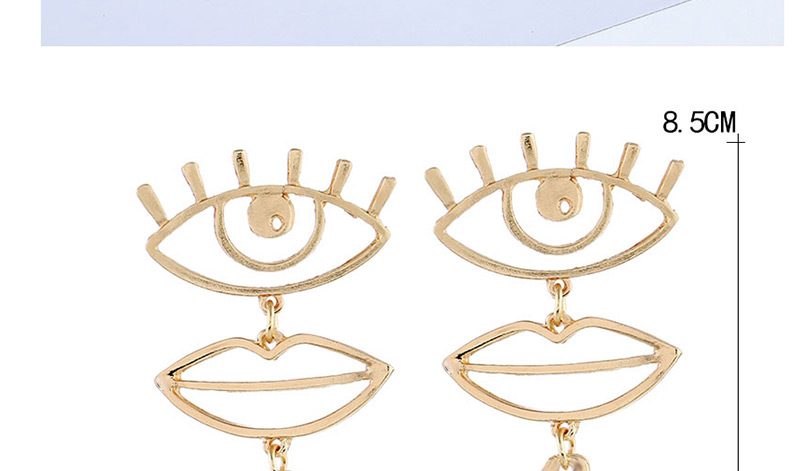 Fashion Gold Metal Eyebrows Shape Earrings,Drop Earrings