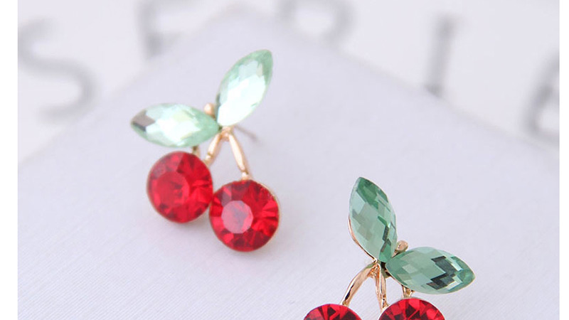 Fashion Red Cherry Earrings,Stud Earrings