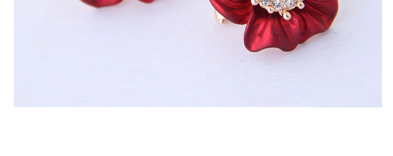 Fashion Red Rich Flower Earrings,Stud Earrings