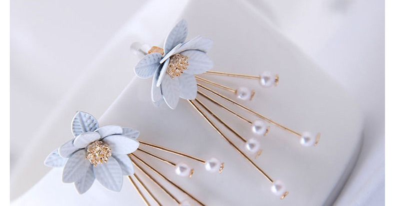Fashion White Flower Tassel Earrings,Stud Earrings