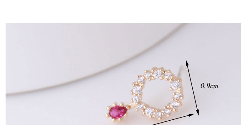 Fashion Gold  Silver Needle Copper Inlaid Zircon Ring Drop Earrings,Earrings