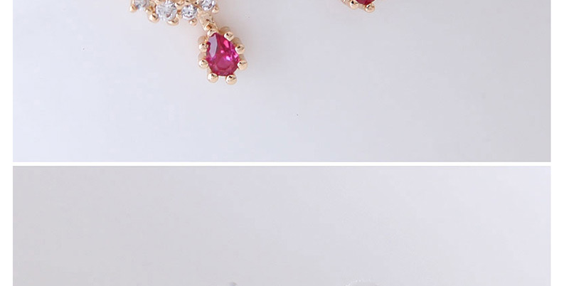 Fashion Gold  Silver Needle Copper Inlaid Zircon Ring Drop Earrings,Earrings