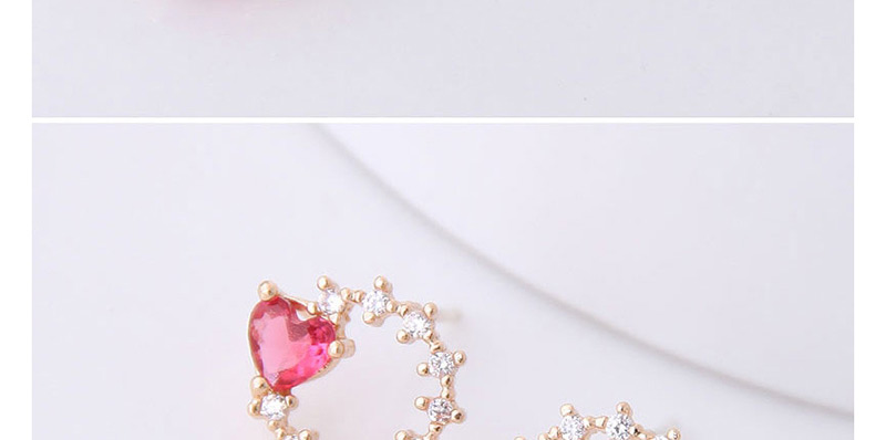 Fashion Gold  Silver Needle Copper Inlaid Zircon Love Earrings,Earrings
