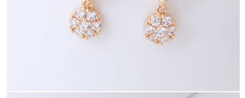Fashion Gold  Silver Needle Copper And Zircon Earrings,Earrings