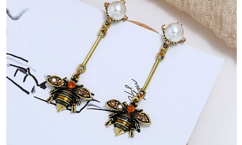 Fashion Gold Metal Bee Earrings,Drop Earrings