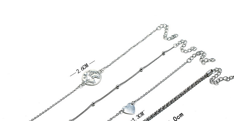 Fashion Silver Bird Love Chain Four-piece Bracelet,Fashion Bangles