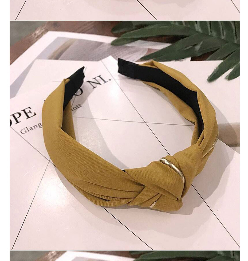 Fashion Green Gold Strip Cross Wide Headband,Head Band