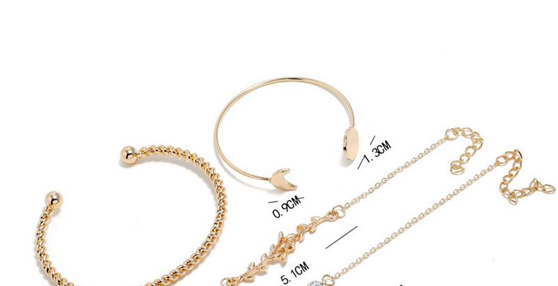 Fashion Gold Curved Moon Branch Four-piece Bracelet,Fashion Bangles