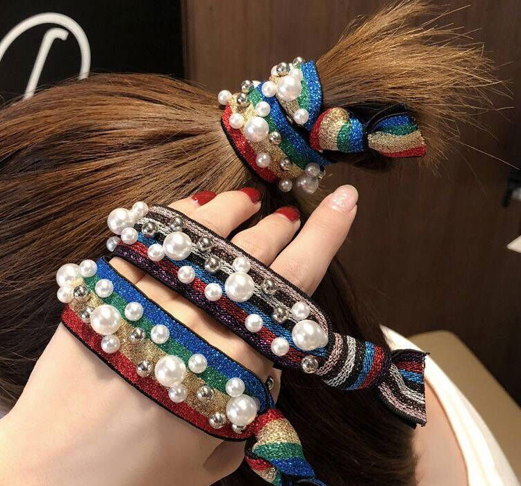 Fashion Color Beaded Leopard Knotted Hairline,Hair Ring
