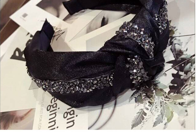 Fashion White Diamond Cloth-encrusted Bow With Wide-brimmed Headband,Head Band