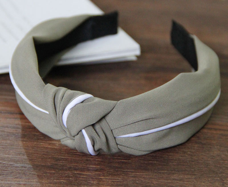 Fashion Green Splicing Knotted Widened Headband,Head Band